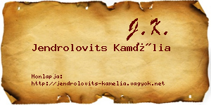 Jendrolovits Kamélia névjegykártya